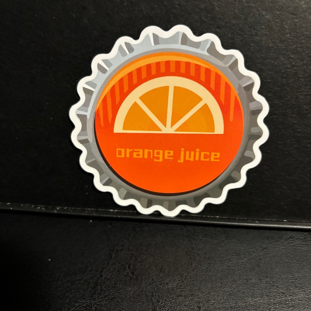 ORANGE JUICE BOTTLE CAP STICKER